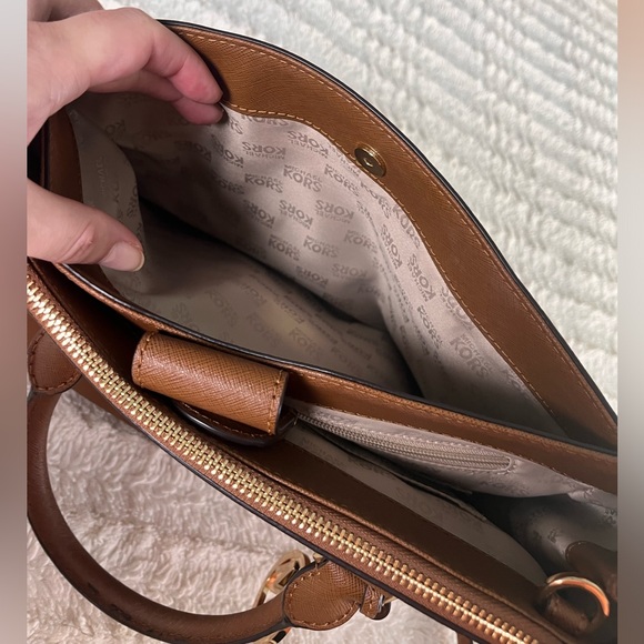 Michael Kors Sutton Satchel Saffiano Leather Brown NWOT - Picture 7 of 15